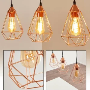 hofstein Suspension Lyssons Noir, 3 lumières* Lampes Modernes