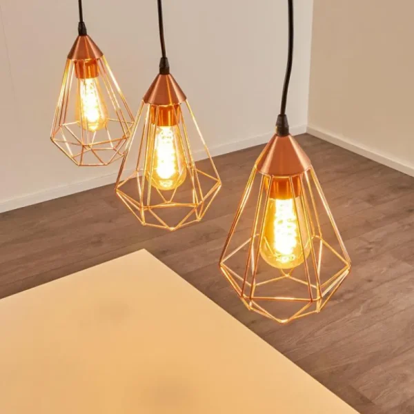 hofstein Suspension Lyssons Noir, 3 lumières* Lampes Modernes