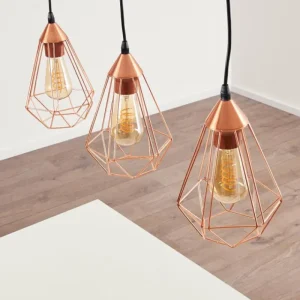 hofstein Suspension Lyssons Noir, 3 lumières* Lampes Modernes