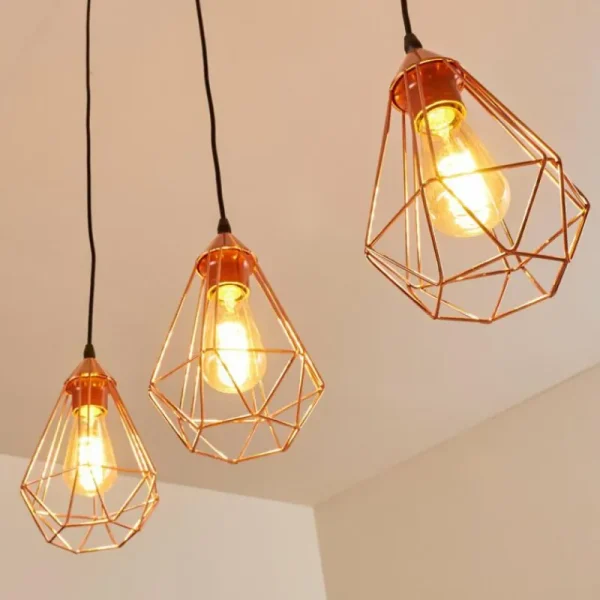 hofstein Suspension Lyssons Noir, 3 lumières* Lampes Modernes