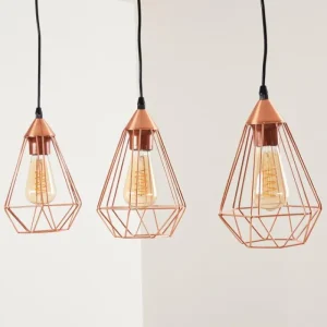 hofstein Suspension Lyssons Noir, 3 lumières* Lampes Modernes
