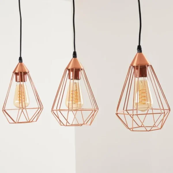 hofstein Suspension Lyssons Noir, 3 lumières* Lampes Modernes