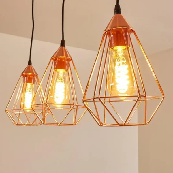 hofstein Suspension Lyssons Noir, 3 lumières* Lampes Modernes