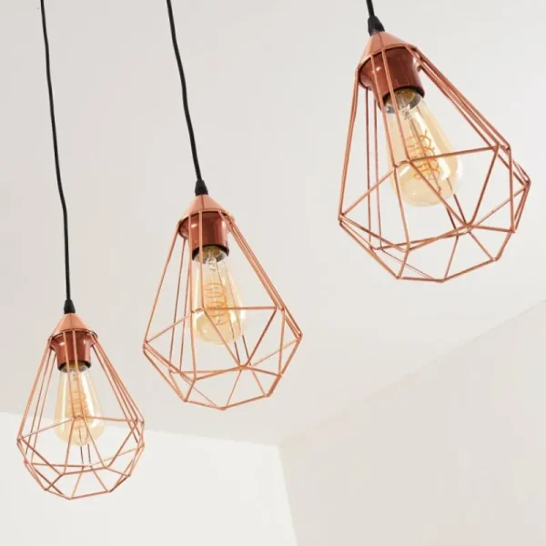 hofstein Suspension Lyssons Noir, 3 lumières* Lampes Modernes