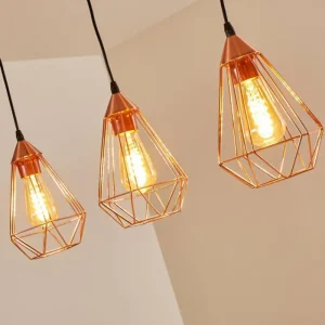 hofstein Suspension Lyssons Noir, 3 lumières* Lampes Modernes