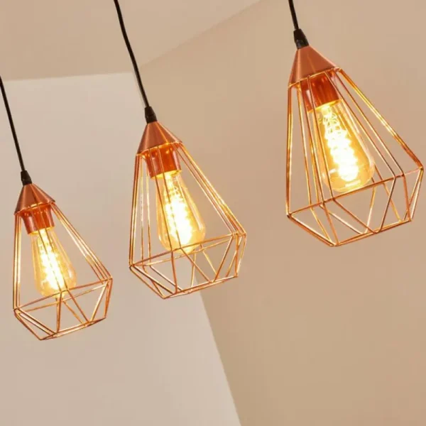 hofstein Suspension Lyssons Noir, 3 lumières* Lampes Modernes