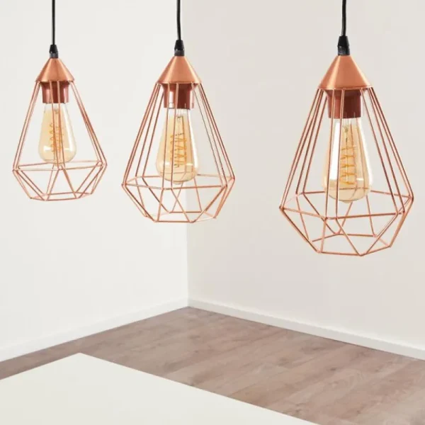 hofstein Suspension Lyssons Noir, 3 lumières* Lampes Modernes