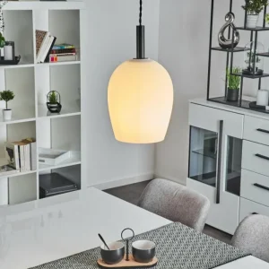 hofstein Suspension Magnano Noir, 1 lumière* Lampes En Verre
