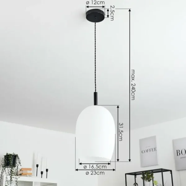 hofstein Suspension Magnano Noir, 1 lumière* Lampes En Verre