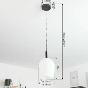 hofstein Suspension Magnano Noir, 1 lumière* Lampes En Verre
