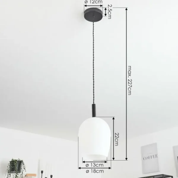 hofstein Suspension Magnano Noir, 1 lumière* Lampes En Verre