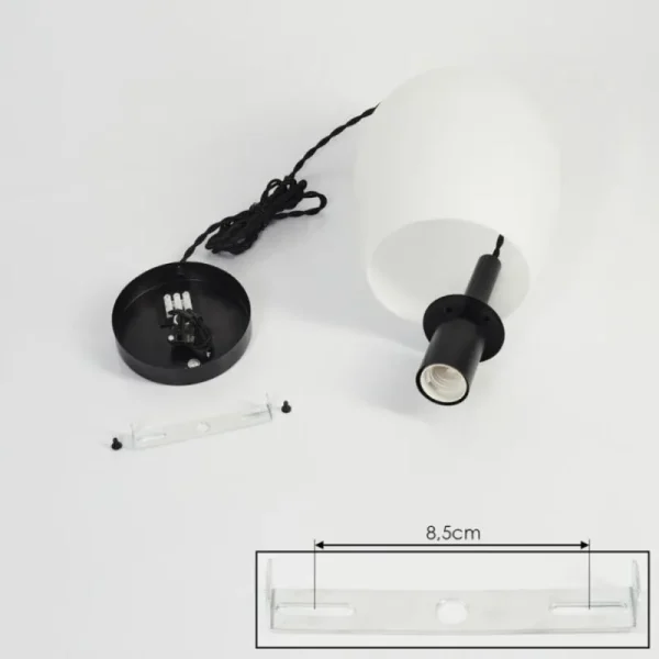 hofstein Suspension Magnano Noir, 1 lumière* Lampes En Verre