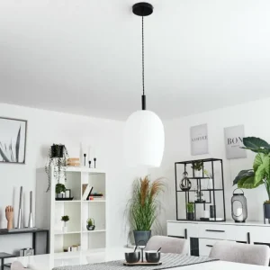 hofstein Suspension Magnano Noir, 1 lumière* Lampes En Verre