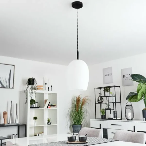 hofstein Suspension Magnano Noir, 1 lumière* Lampes En Verre