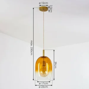 hofstein Suspension Magnano Or, 1 lumière* Lampes En Verre