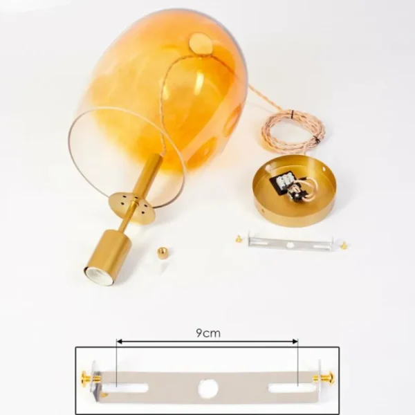 hofstein Suspension Magnano Or, 1 lumière* Lampes En Verre