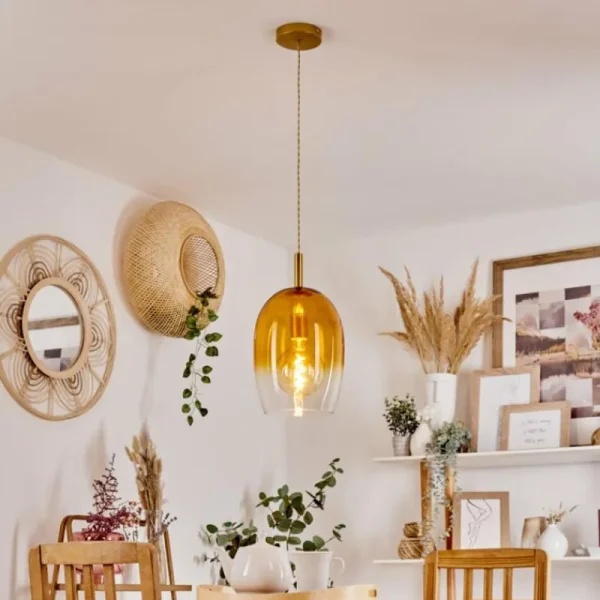 hofstein Suspension Magnano Or, 1 lumière* Lampes En Verre