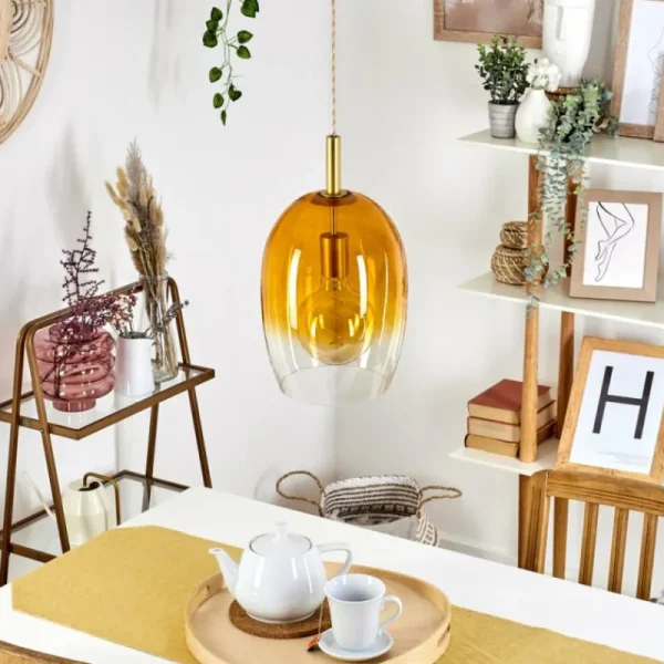 hofstein Suspension Magnano Or, 1 lumière* Lampes En Verre