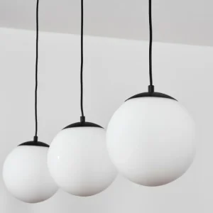 hofstein Suspension Malhadancha Noir, 3 lumières* Lampes En Verre