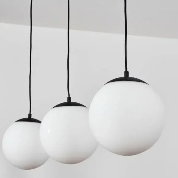 hofstein Suspension Malhadancha Noir, 3 lumières* Lampes En Verre