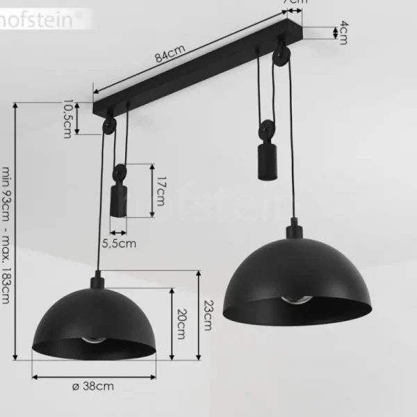 hofstein Suspension Manacales Noir, 2 lumières* Lampes Modernes