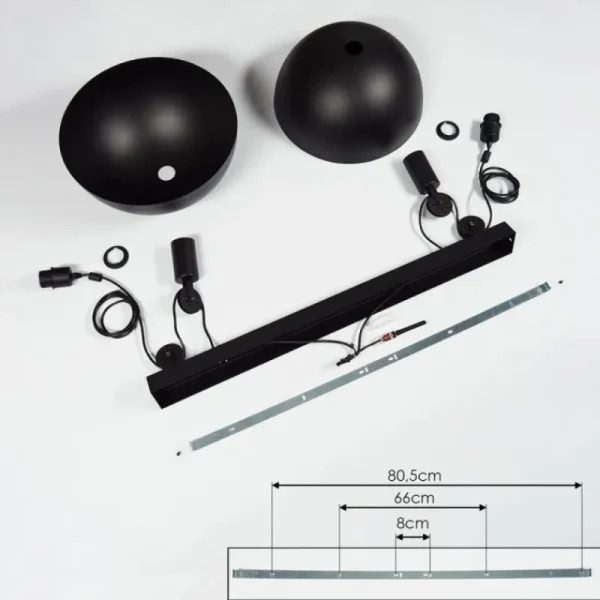 hofstein Suspension Manacales Noir, 2 lumières* Lampes Modernes