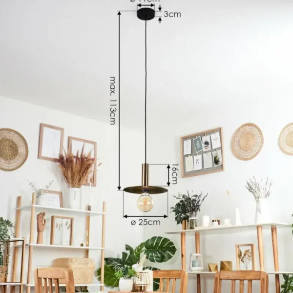 hofstein Suspension Mano Laiton, Noir, 1 lumière* Lampes Modernes