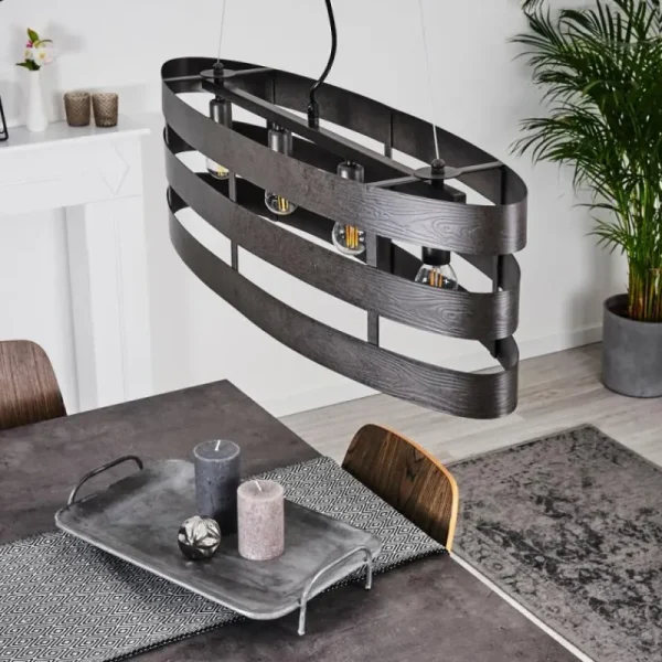hofstein Suspension Maracoa Noir, 4 lumières* Lampes Modernes