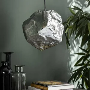 hofstein Suspension Marore Argenté, 1 lumière* Lampes En Verre