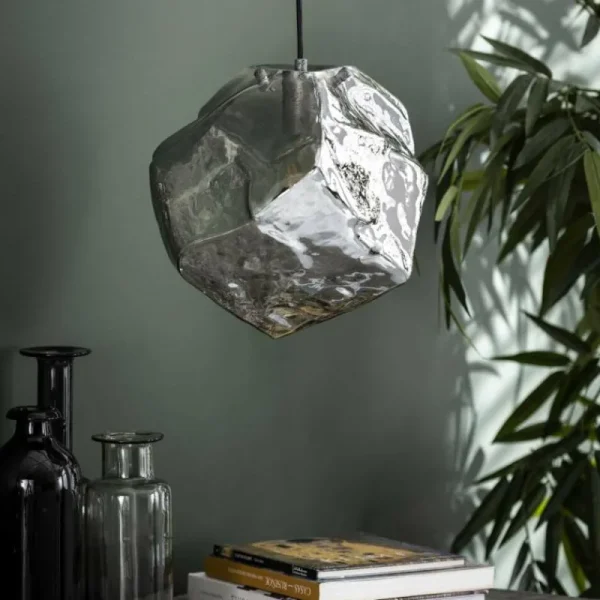 hofstein Suspension Marore Argenté, 1 lumière* Lampes En Verre