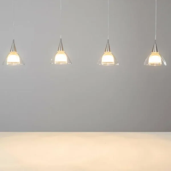 hofstein Suspension Masterlight Caterina LED Nickel mat, 4 lumières* Lampes En Verre