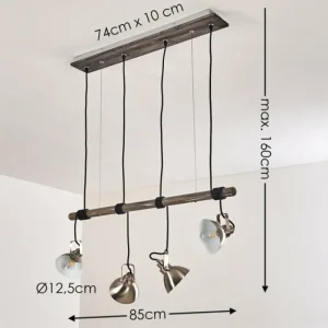 hofstein Suspension Medolden Brun, Nickel mat, 4 lumières* Lampes Modernes