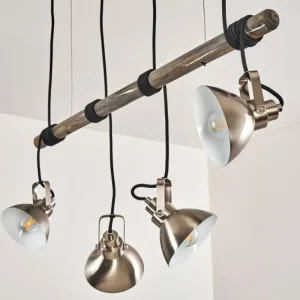 hofstein Suspension Medolden Brun, Nickel mat, 4 lumières* Lampes Modernes