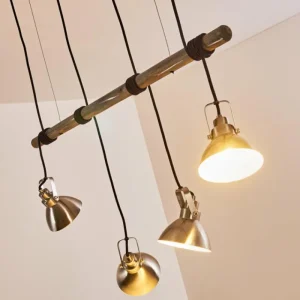 hofstein Suspension Medolden Brun, Nickel mat, 4 lumières* Lampes Modernes