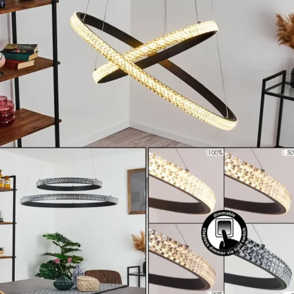 hofstein Suspension Melosa LED Noir, 1 lumière* Lampes Modernes