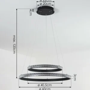 hofstein Suspension Melosa LED Noir, 1 lumière* Lampes Modernes