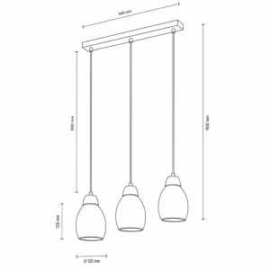 hofstein Suspension Nacimiento Bois clair, 3 lumières* Lampes Modernes