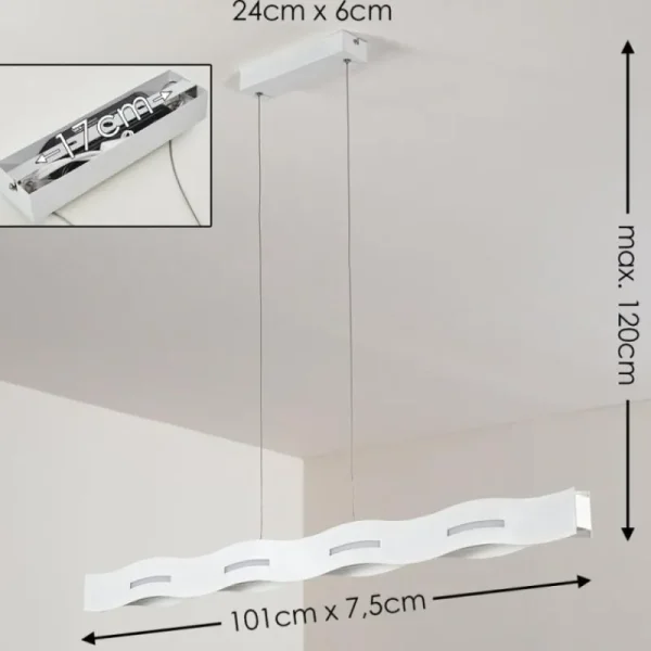 hofstein Suspension Nagold LED Blanc, 1 lumière* Lampes Modernes