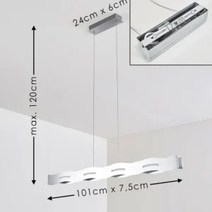 hofstein Suspension Nagold LED Nickel mat, 1 lumière* Lampes Modernes