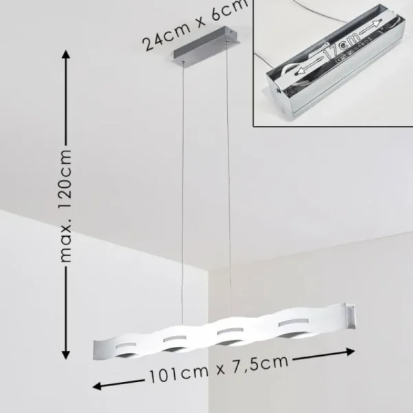 hofstein Suspension Nagold LED Nickel mat, 1 lumière* Lampes Modernes