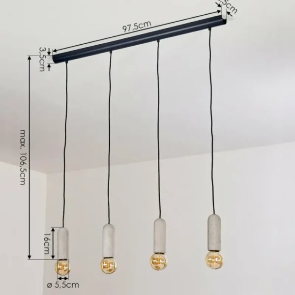 hofstein Suspension Nonume Noir, 4 lumières* Lampes Modernes