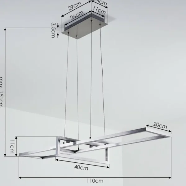 hofstein Suspension Omega LED Argenté, 1 lumière* Lampes Modernes
