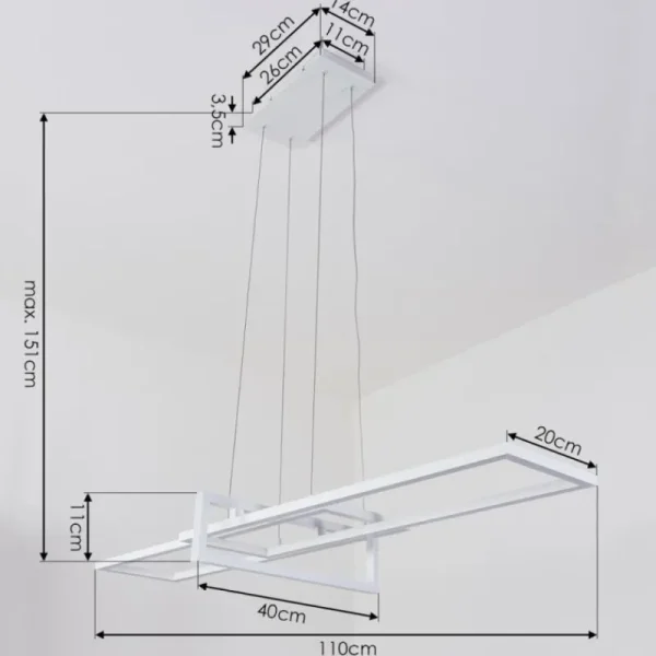 hofstein Suspension Omega LED Blanc, 1 lumière* Lampes Modernes