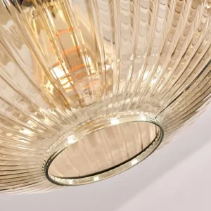 hofstein Suspension Paeni Or, Laiton, Noir, 1 lumière* Lampes En Verre