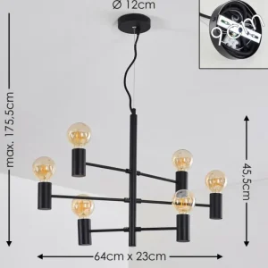 hofstein Suspension Pamunkey Noir, 6 lumières* Lampes Modernes