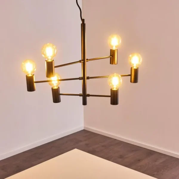 hofstein Suspension Pamunkey Noir, 6 lumières* Lampes Modernes