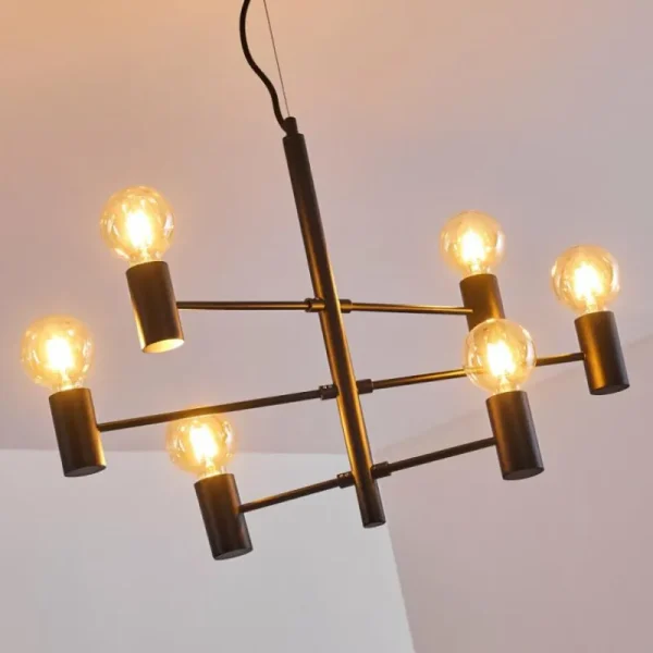hofstein Suspension Pamunkey Noir, 6 lumières* Lampes Modernes
