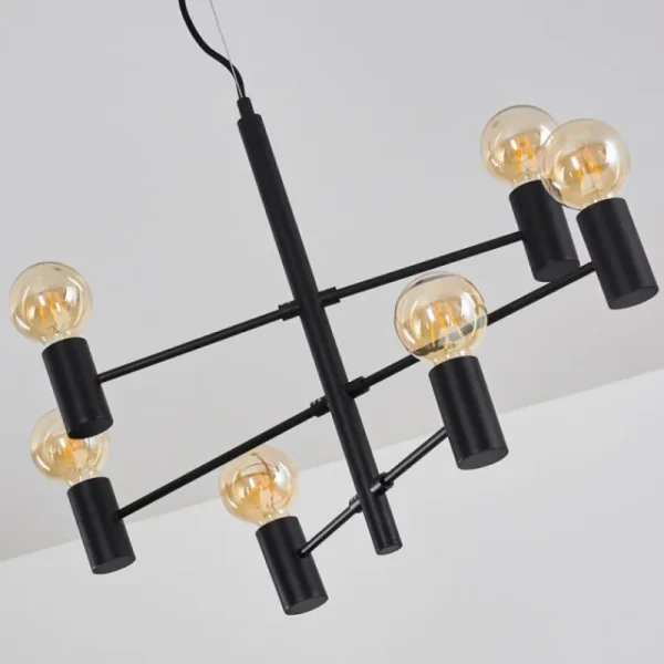 hofstein Suspension Pamunkey Noir, 6 lumières* Lampes Modernes