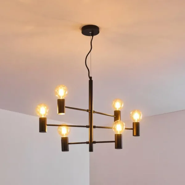 hofstein Suspension Pamunkey Noir, 6 lumières* Lampes Modernes