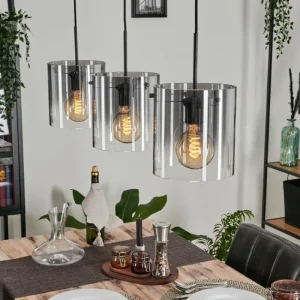 hofstein Suspension Parane Clair, Fumé, 3 lumières* Lampes Modernes